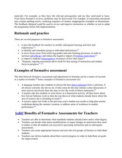 materials. For example, so they have the relevant prerequisites and are they motivated to learn. 
From these formative review