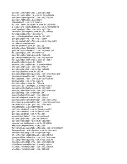 djcharlinton@hotmail.com|171816
dso_oliveira@terra.com.br|dso566da
schiaveto@netpontal.com.br|271246
gustao171@hotmail.com|29