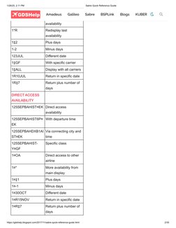 Sabre Quick Reference Guide 2024 | PDF | Computing | Aviation