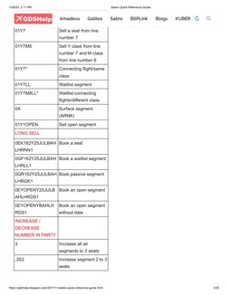 Sabre Quick Reference Guide 2024 | PDF | Computing | Aviation