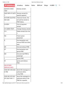 Sabre Quick Reference Guide 2024 | PDF | Computing | Aviation
