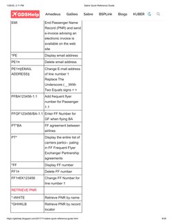 Sabre Quick Reference Guide 2024 | PDF | Computing | Aviation