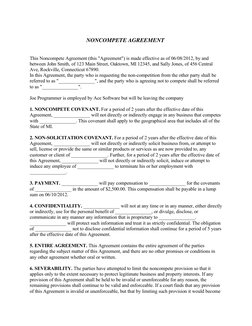 NONCOMPETE AGREEMENT 
  
  
This Noncompete Agreement (this "Agreement") is made effective as of 06/08/2012, by and 
betwe