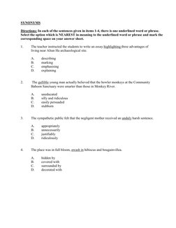 ATLIB English Placement Exam 2009 | PDF | Multiple Choice
