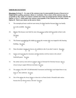 ATLIB English Placement Exam 2009 | PDF | Multiple Choice