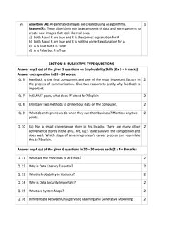 Class 9 AI Sample Paper 2024-25 | PDF | Machine Learning | Artificial ...