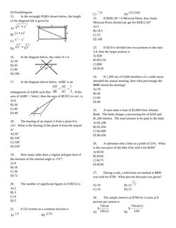 ATLIB Math Exam 2024 Questions | PDF | Area | Mathematics