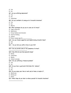 Student Stress Assessment Questionnaire | PDF | Work–Life Balance ...