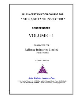 API 653 Preparatory                      Introduction & Workbook                                     
 
 © Asian Training Aca