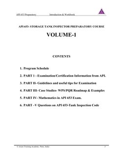 API 653 Preparatory                      Introduction & Workbook                                     
 
 © Asian Training Aca