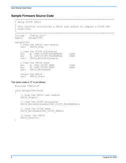 User Module Data Sheet
6
August 29, 2003
Sample Firmware Source Code 
;******************************************************