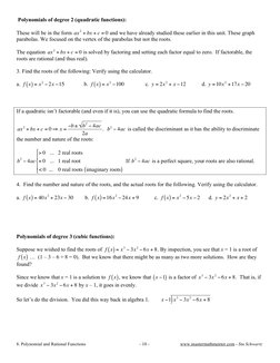 8. Polynomial and Rational Functions                                               - 10 -                           www.maste