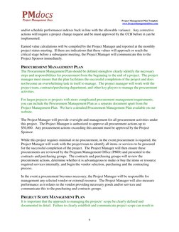 Project Management Plan Template 
 
 
www.ProjectManagementDocs.com 
 
 
 
9 
and/or schedule performance indexes back in