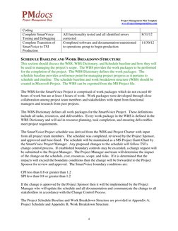 Project Management Plan Template 
 
 
www.ProjectManagementDocs.com 
 
 
 
4 
Coding 
Complete SmartVoice 
Testing and De