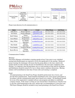 Project Management Plan Template 
 
 
www.ProjectManagementDocs.com 
 
 
 
7 
next phase 
Technical Design 
Review 
Revie