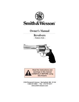 Smith Wesson Revolvers Owners Manual | PDF | Trigger (Firearms) | Revolver