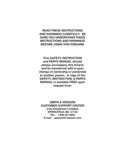Smith Wesson Revolvers Owners Manual | PDF | Trigger (Firearms) | Revolver