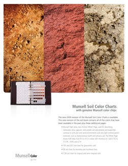 The new 2009 revision of the Munsell Soil Color Charts is available. 
This new revision of the soil book contains all of the