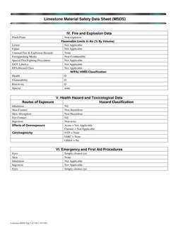 Limestone MSDS and Safety Data Sheet | PDF | Chemistry | Chemical ...