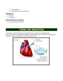 •
Anticoagulantes 
•
Extravasación de aneurisma aórtico
Metabolica 
•
Uremia  
•
Mixedema 
Enfermedades reumáticas
•
Lupus er