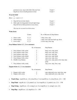 position in rear, step on the ball of the rear foot;  
 
Count 2 
Step R (L) foot in fourth position in front 
 
 
Count 3 
W