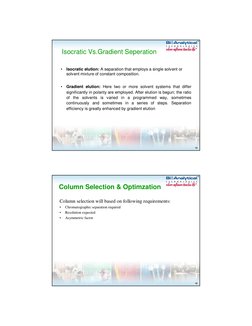 15
TM
TM
Isocratic Vs.Gradient Seperation
•
Isocratic elution: A separation that employs a single solvent or 
solvent mixture