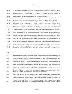 funciones
Page 3
+6+1
+6+2
+6+3
+6+4
Juzga que las perspectivas de realizar sus esperanzas son pocas y. por lo tanto, se entr