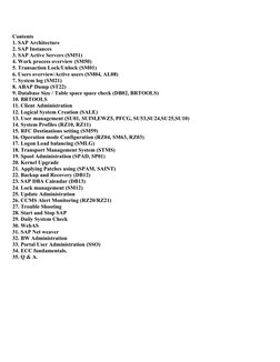 Contents
1. SAP Architecture
2. SAP Instances
3. SAP Active Servers (SM51)
4. Work process overview (SM50)
5. Transaction Loc
