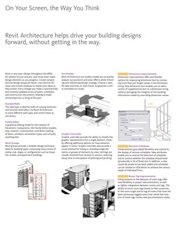 On Your Screen, the Way You Think
Revit Architecture helps drive your building designs 
forward, without getting in the way.