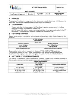 API RBI User's Guide 
Page 5 of 301 
Mary Buchheim 
No. 
Doc Response/Approved 
Checked 
April 2007 
Rev02
File API-RBI Use