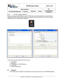 API RBI User's Guide 
Page 9 of 301 
Mary Buchheim 
No. 
Doc Response/Approved 
Checked 
April 2007 
Rev02
File API-RBI Use