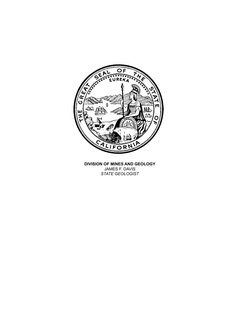 DIVISION OF MINES AND GEOLOGY
JAMES F. DAVIS
STATE GEOLOGIST
