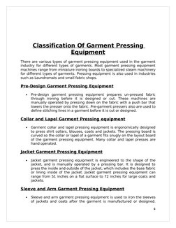 Garment Ironing and Pressing Equipment | PDF | Textiles | Clothing