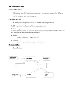 UML CLASS DIAGRAM
Conceptual Super class:
A Conceptual super class definition is more general or encompassing than a subclass