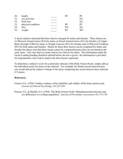 30. 
health  
 
 
_____  
PC 
 
PC 
31. 
sex activities  
 
_____  
 
 
SA 
32. 
body hair 
 
 
_____  
 
 
SA 
33. 
physical