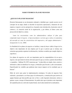 PLAN DE NEGOCIOS COMO ESTRATEGIA COMPETITIVA DE MATERIALES PARA CONTRUCCION EL ESFUERZO 
 
 
MARCO TEORICO: PLAN DE NEGOCIO