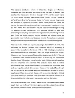 Nike  operates  distribution  centers  in  Wilsonville,  Oregon  and  Memphis, 
Tennessee and deals with local distributors a