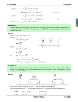 IITJEE COURSE
KINEMATICS
IIT STUDY CIRCLE
PHYSICS| 9
Applying
s = ut + 1
2 at2    for    1st sec we get
10 = v0 × 1 + 1
2 a ×