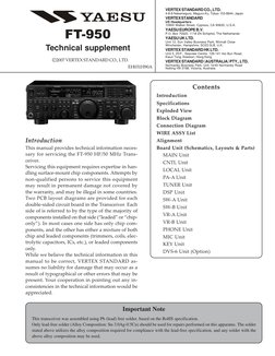 YAESU FT-950 HF/50MHz トランシーバー 本体＋マイク＋取説 FT-950 Service Manual | PDF | Frequency Modulation | Sound