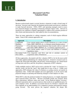3
Discounted Cash Flow
Valuation Primer
I. Introduction
Business professionals require accurate business valuations to make