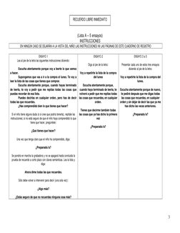 3 
(Lista A – 5 ensayos) 
INSTRUCCIONES 
EN NINGÚN CASO SE DEJARÁN A LA VISTA DEL NIÑO LAS INSTRUCCIONES NI LAS PÁGINAS DE