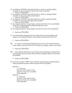 56. Are diskettes, CD-ROMs, removable hard drives, zip drives, and tapes labeled 
externally (on the cover) with the names of