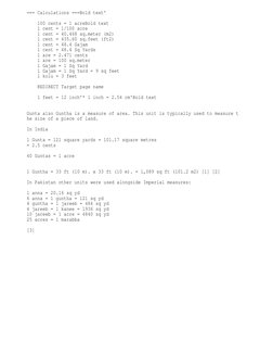 Area Conversions: Cents, Guntas, Gajams | PDF | Acre | Yard