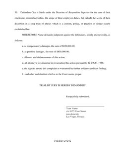 50.   Defendant City is liable under the Doctrine of Respondent Superior for the acts of their 
employees committed within ·t