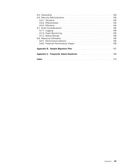 A.5 Ownership  . . . . . . . . . . . . . . . . . . . . . . . . . . . . . . . . . . . . .
103
A.6 Security Administration
 . .