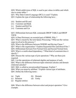 DBMS Important Questions & Answers | PDF | Relational Database | Databases