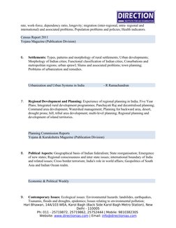 rate, work-force, dependency ratio, longevity; migration (inter-regional, intra- regional and 
international) and associated