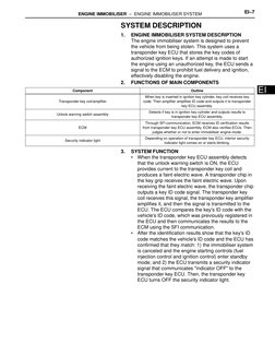 ENGINE IMMOBILISER  –  ENGINE IMMOBILISER SYSTEM
EI–7
EI
SYSTEM DESCRIPTION
1.
ENGINE IMMOBILISER SYSTEM DESCRIPTION
The engi