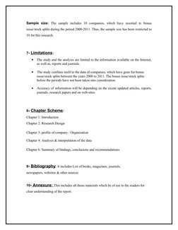 Sample  size:  The  sample  includes  10  companies,  which  have  resorted  to  bonus 
issue/stock splits during the period