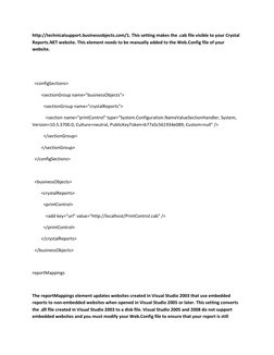 http://technicalsupport.businessobjects.com/1. This setting makes the .cab file visible to your Crystal 
Reports.NET website.